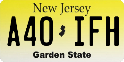 NJ license plate A40IFH