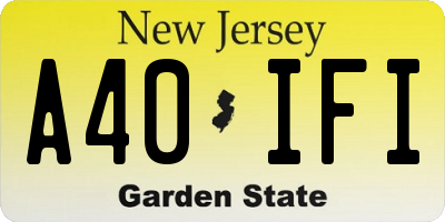 NJ license plate A40IFI