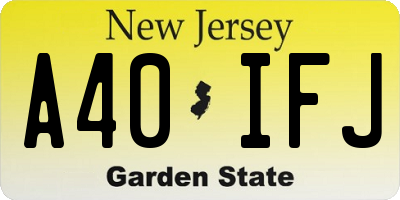 NJ license plate A40IFJ