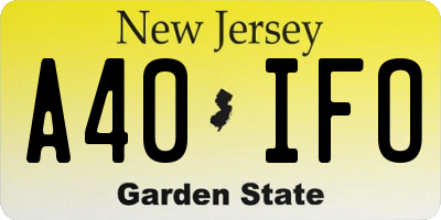 NJ license plate A40IFO