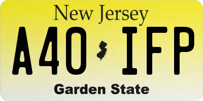 NJ license plate A40IFP