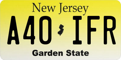 NJ license plate A40IFR