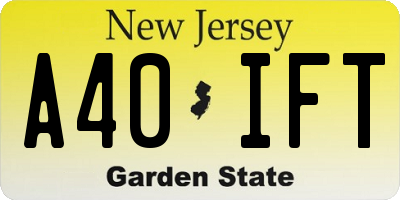 NJ license plate A40IFT