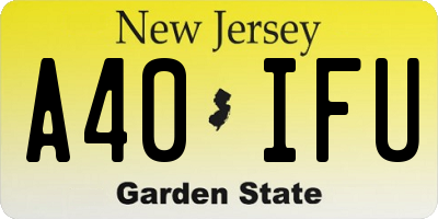 NJ license plate A40IFU