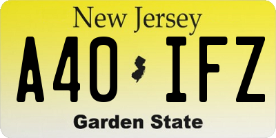 NJ license plate A40IFZ