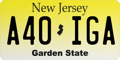 NJ license plate A40IGA