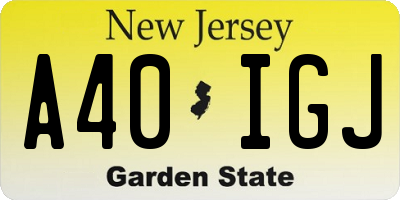 NJ license plate A40IGJ