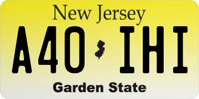 NJ license plate A40IHI