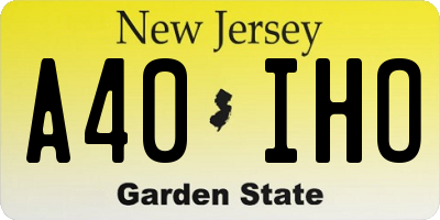 NJ license plate A40IHO