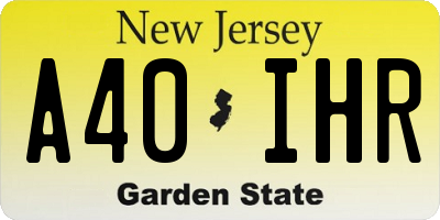 NJ license plate A40IHR