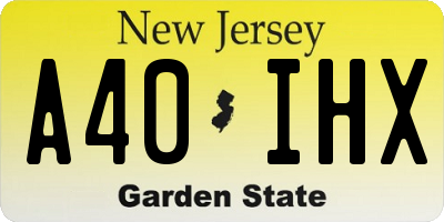 NJ license plate A40IHX