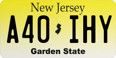 NJ license plate A40IHY