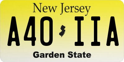 NJ license plate A40IIA