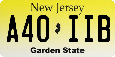 NJ license plate A40IIB