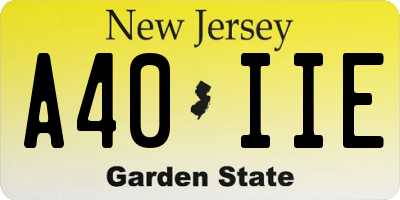 NJ license plate A40IIE