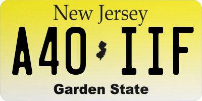 NJ license plate A40IIF