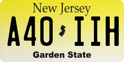NJ license plate A40IIH