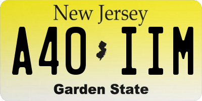 NJ license plate A40IIM