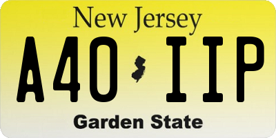NJ license plate A40IIP