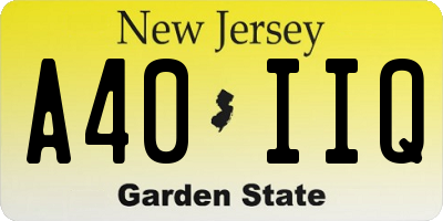 NJ license plate A40IIQ