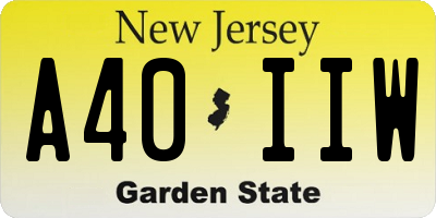 NJ license plate A40IIW