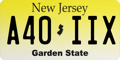 NJ license plate A40IIX