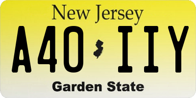 NJ license plate A40IIY