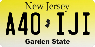 NJ license plate A40IJI