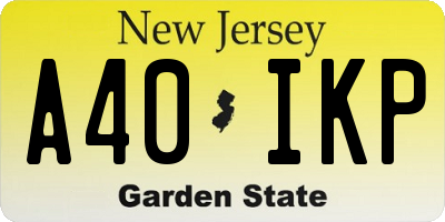 NJ license plate A40IKP