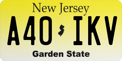 NJ license plate A40IKV