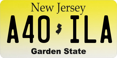 NJ license plate A40ILA