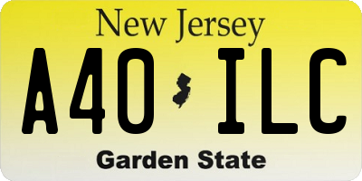 NJ license plate A40ILC
