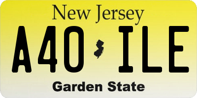 NJ license plate A40ILE