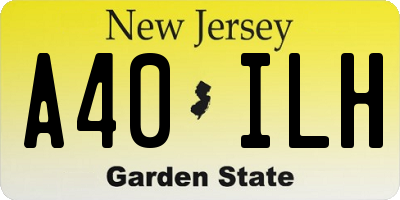 NJ license plate A40ILH