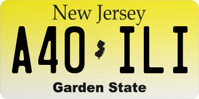 NJ license plate A40ILI