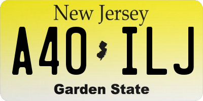 NJ license plate A40ILJ