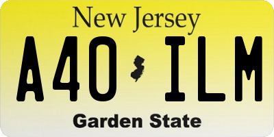 NJ license plate A40ILM