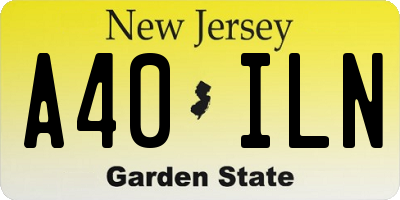 NJ license plate A40ILN
