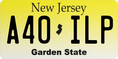 NJ license plate A40ILP