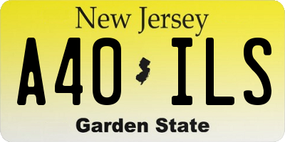 NJ license plate A40ILS