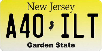 NJ license plate A40ILT