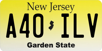 NJ license plate A40ILV