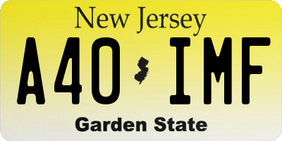 NJ license plate A40IMF