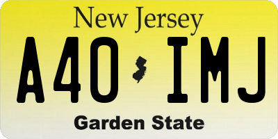 NJ license plate A40IMJ