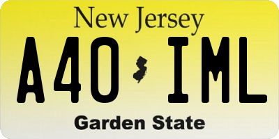 NJ license plate A40IML
