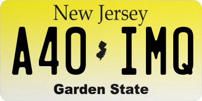 NJ license plate A40IMQ