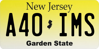 NJ license plate A40IMS