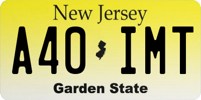 NJ license plate A40IMT