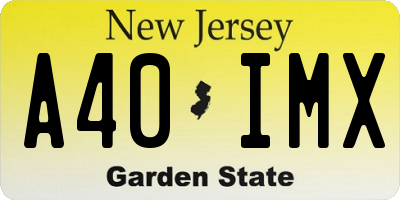 NJ license plate A40IMX