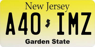 NJ license plate A40IMZ